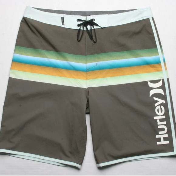 Hurley Green and Blue Board Shorts‎ Classic Surf Style - Picture 1 of 5